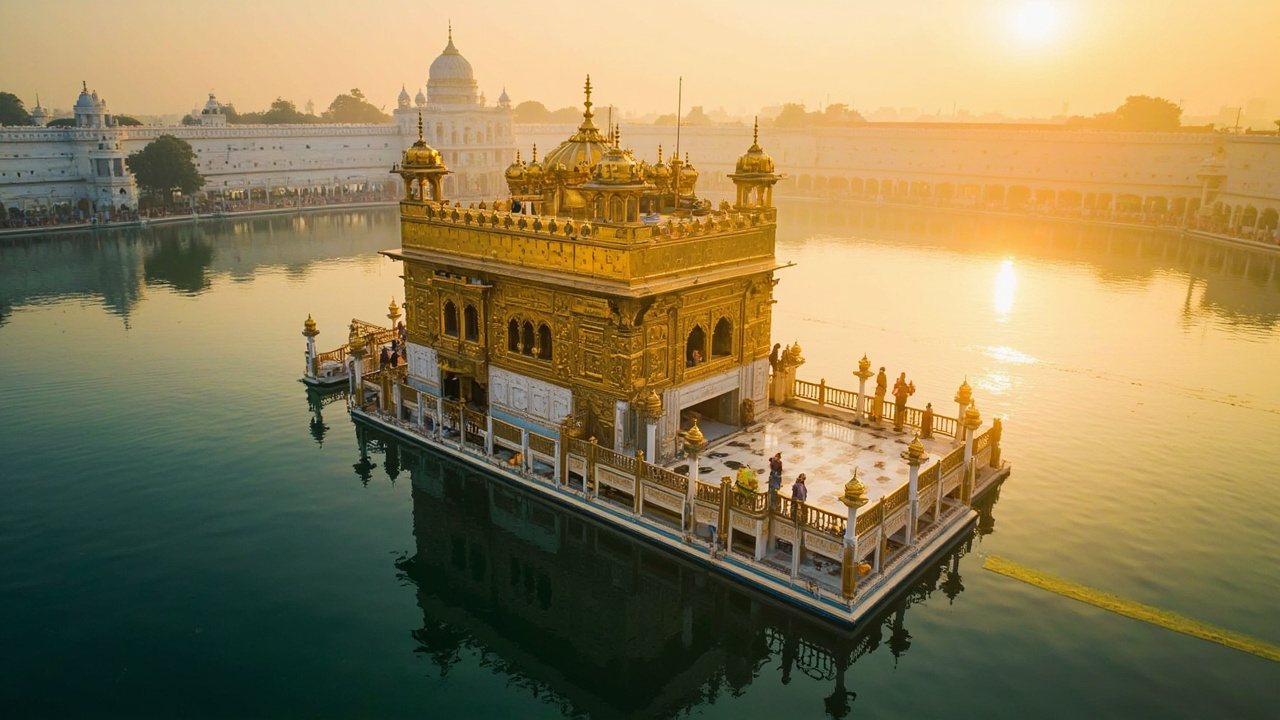 Golden Temple Amritsar  -  Harmandir Sahib at sunset